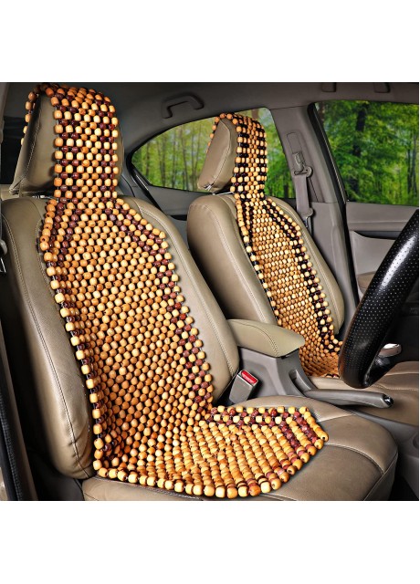 VOILA Wooden Bead Seat For Car Acupressure Design Universal Size Double